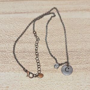 “C” Initial Necklace, Used & Worn, Clasp Intact